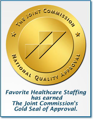 The Joint Commission's Gold Seal of Approval, awarded to agencies for quality Health Care Staffing Services.